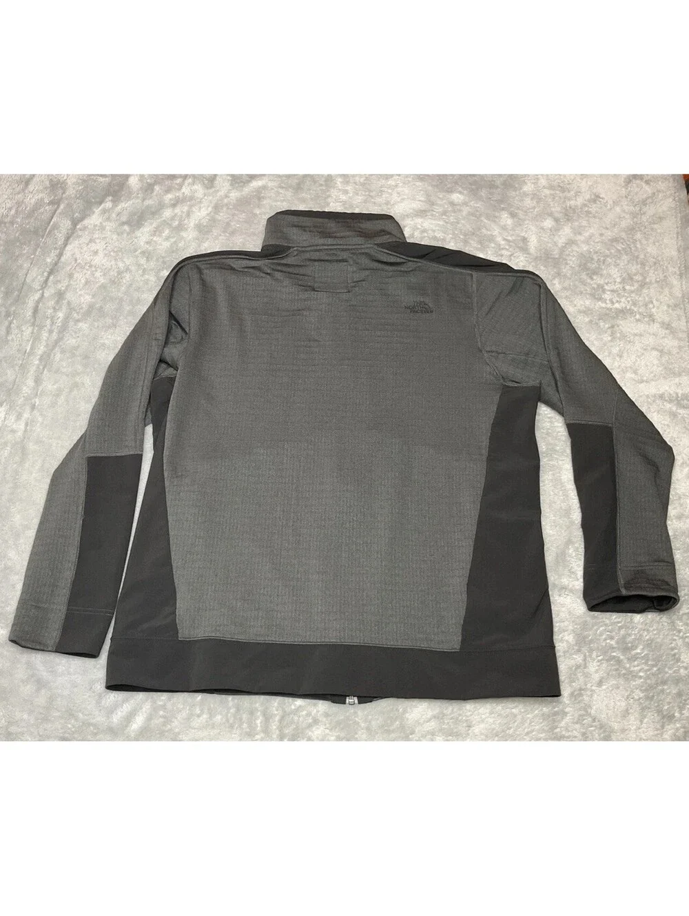 The North Face Soft Shell Waffle Grid Jacket Mens XL Full Zip Gray Black